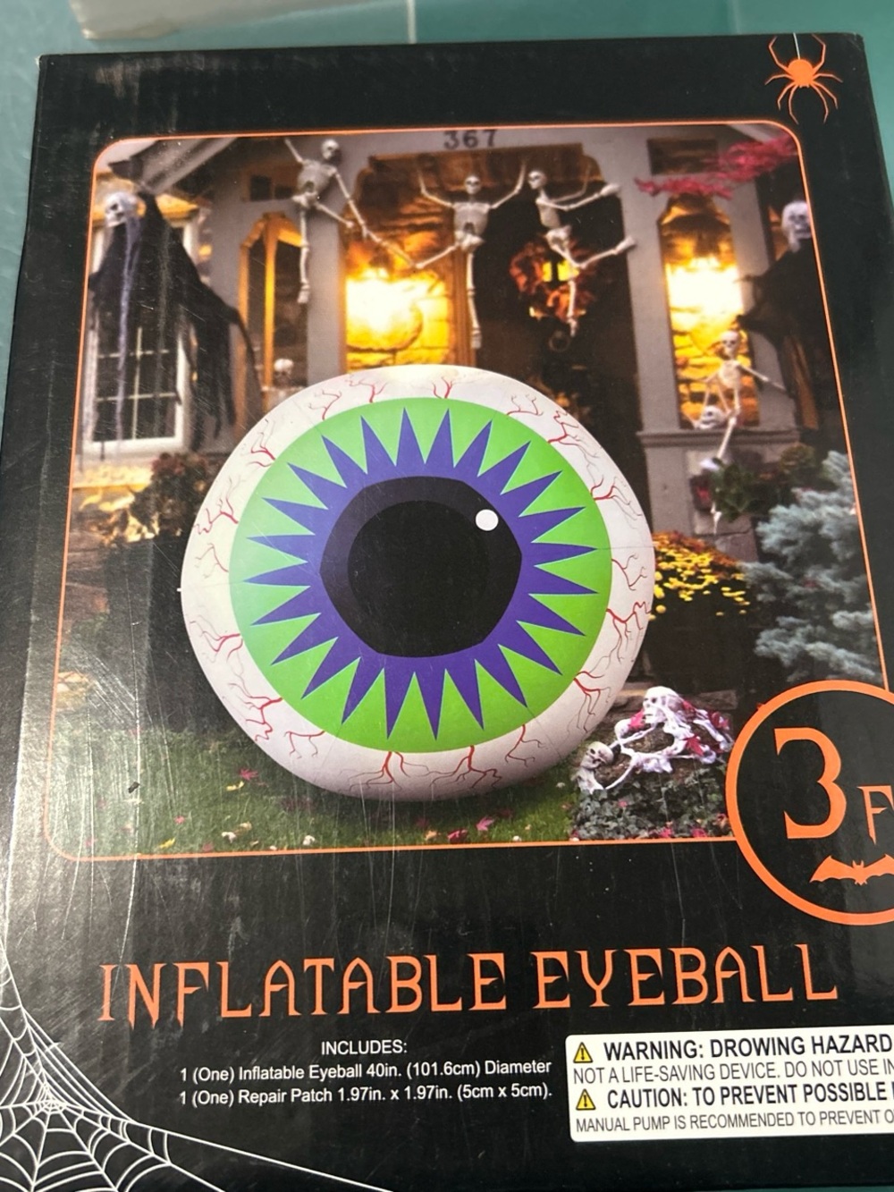 Inflatable Green and Purple Eyeball Holiday Decor